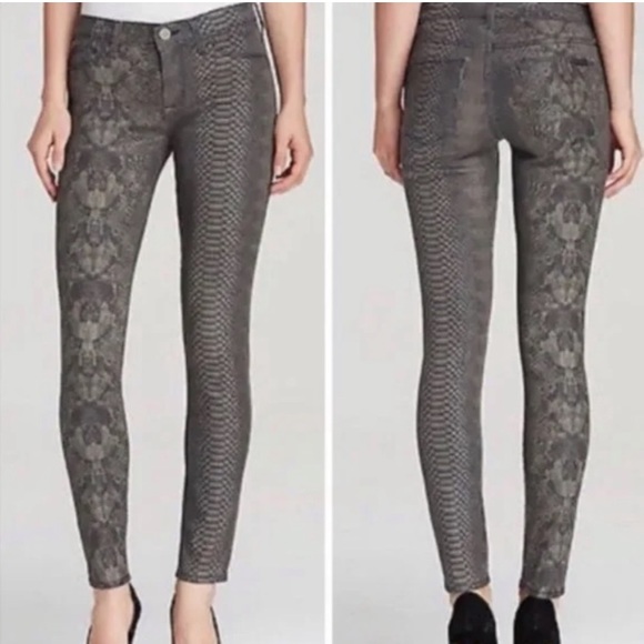 Hudson Jeans Nico Super Skinny Mid-Rise Snakeskin Print Jeans - Picture 16 of 16